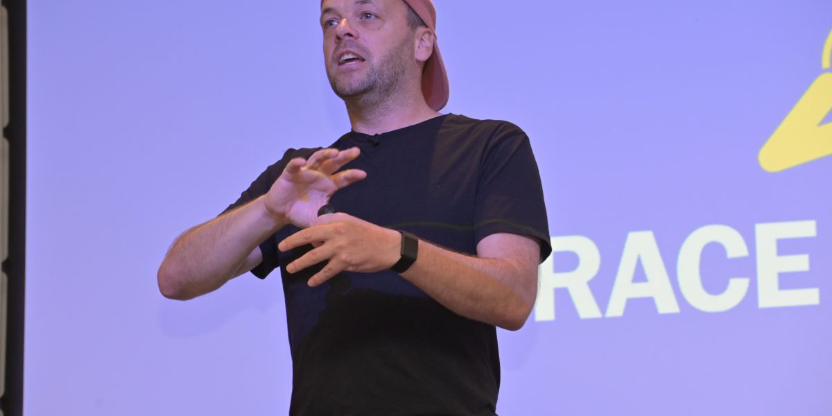 James Peach, Brand Director behind Innocent, Uber and Vinted, delivering an inspirational session